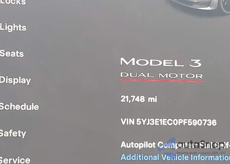 2023 Tesla Model 3 Performance Dual Motor All-Wheel Drive from USA, damaged, VIN 5YJ3E1EC0PF590736